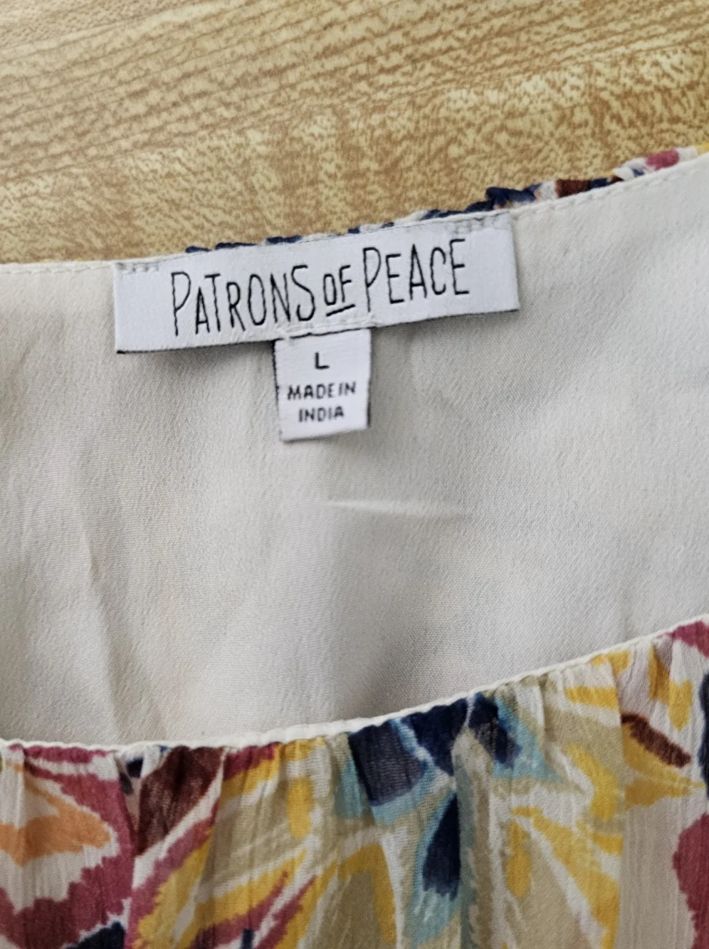 Anthro Patrons of Peace Floral Tiered Midi Dress Sz L (10-12) Boho Puff Sleeve - Picture 7 of 12